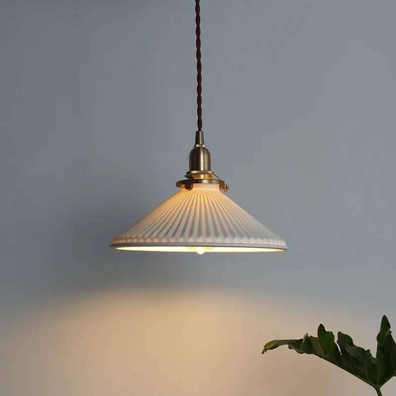 Modern Pleated Ceramic Pendant Light S122