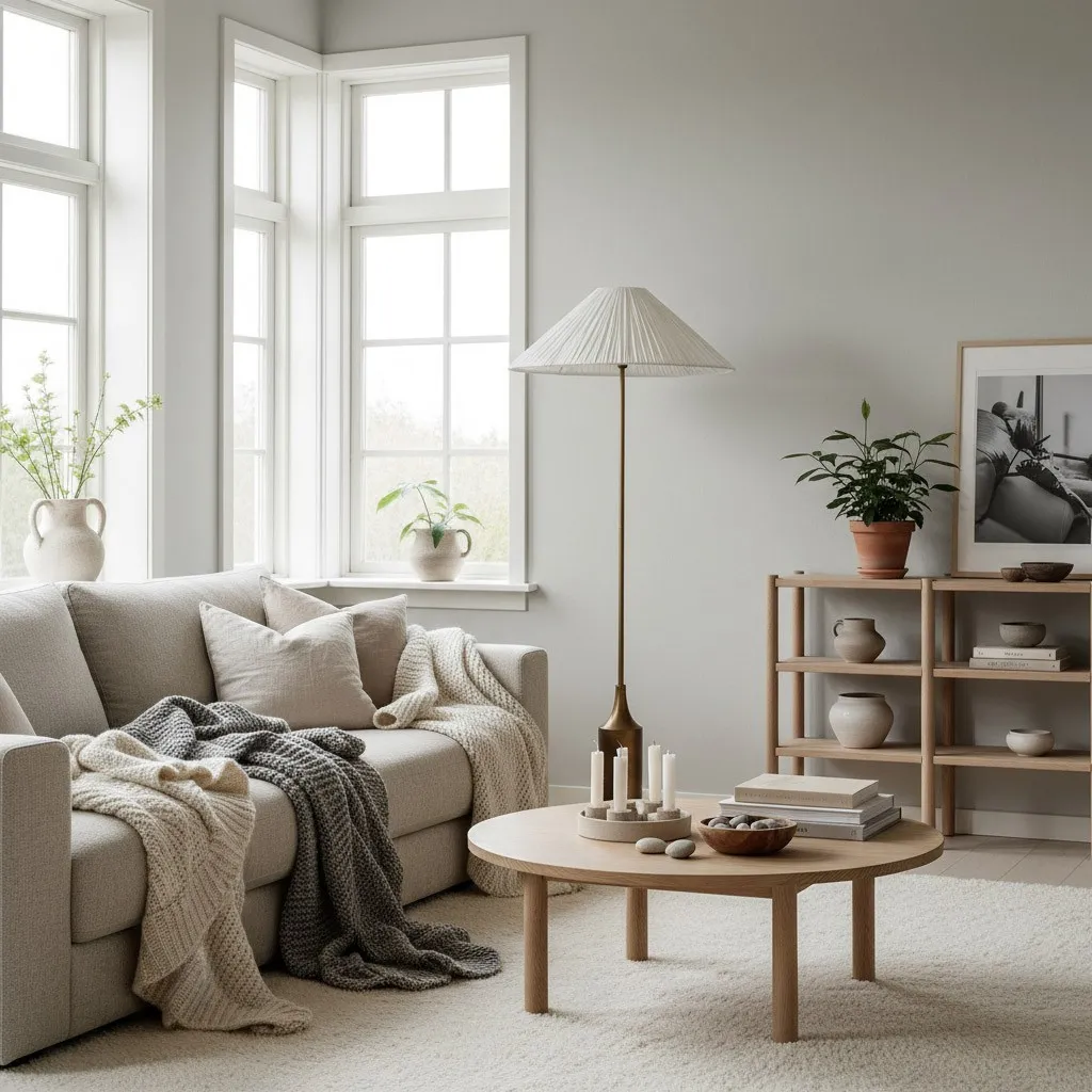 Lindi - aged brass and linen scalloped floor lamp T443