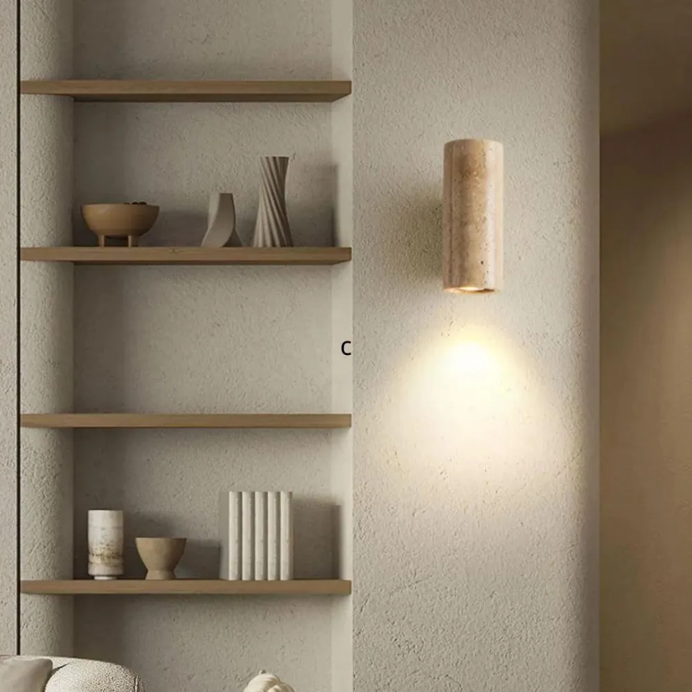 Wabi-Sabi Aura Travertine Wall Light D798