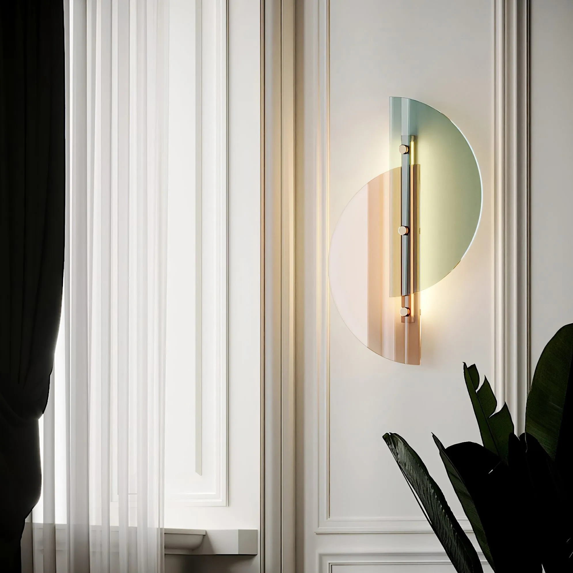 Simple Fan-Shaped Glass Arc Wall Lamp M121