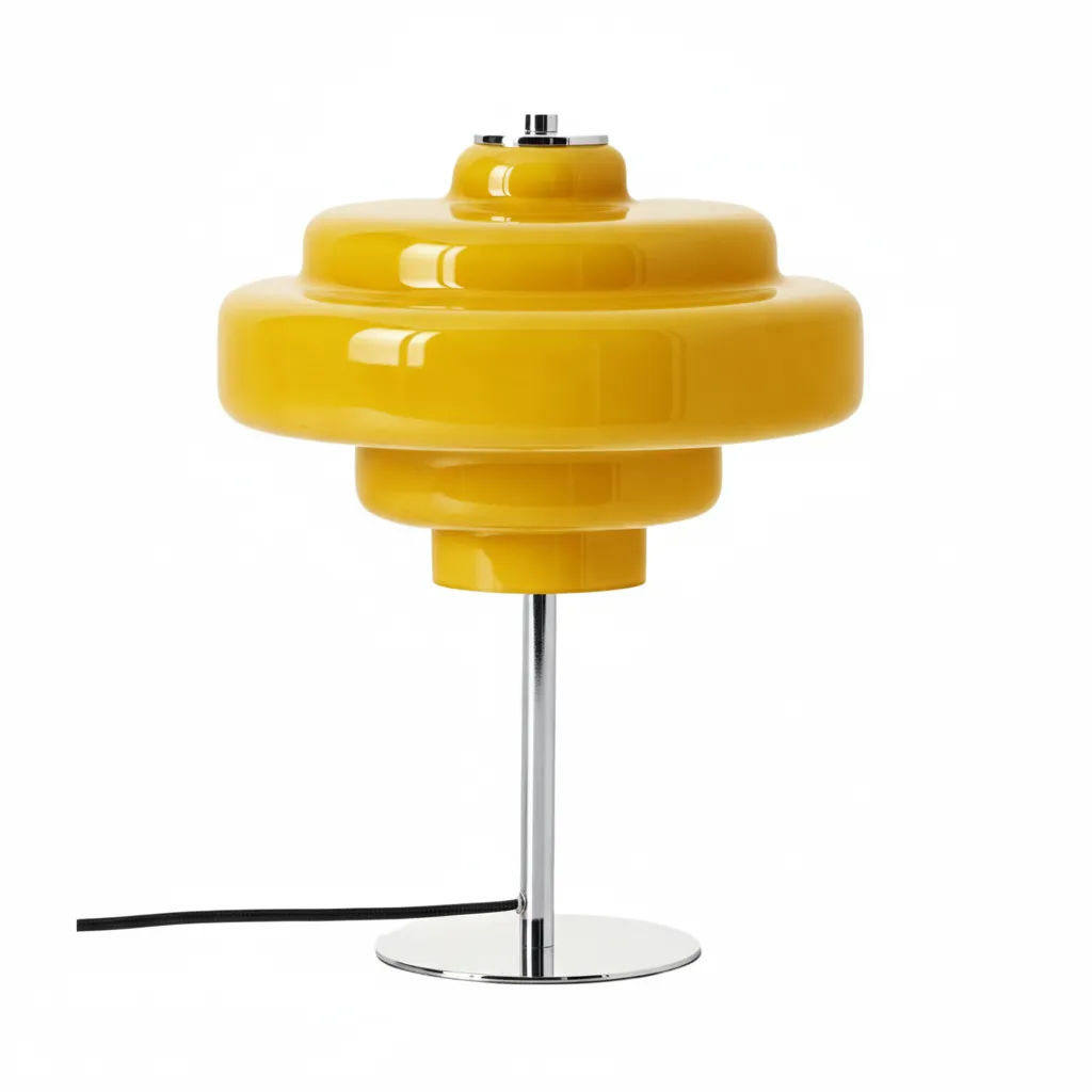 Koloro Chrome Base Glass Table Lamp – Stylish & Functional for Any Space T276