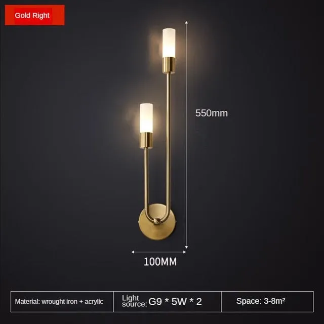 Modern Copper U-Shape Luster LED Wall Lamp M138