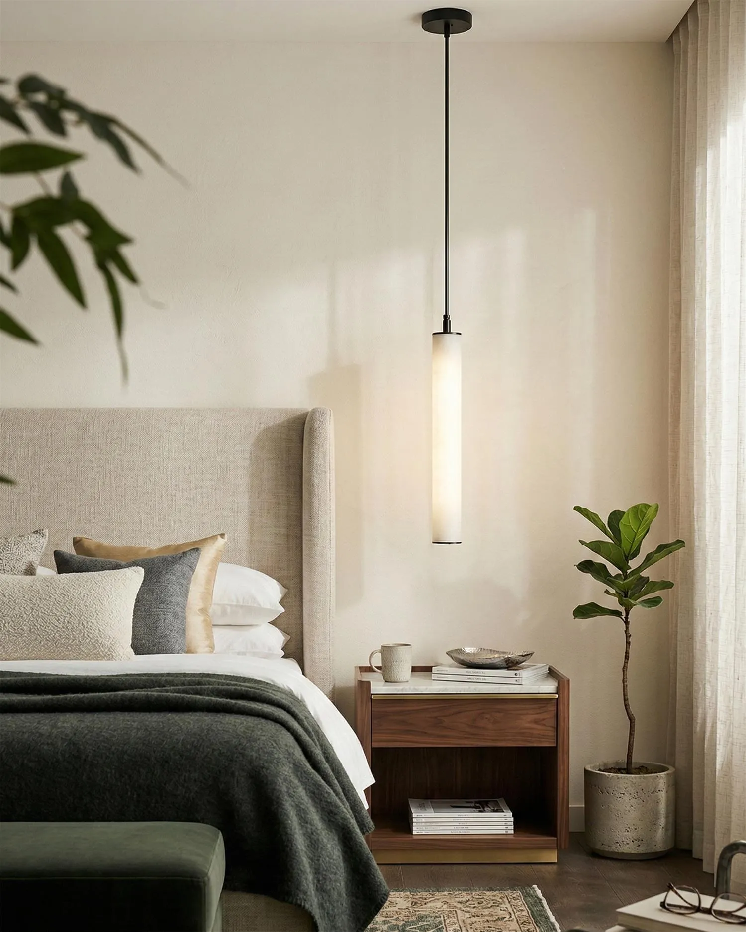 Calder Alabaster Tube Pendant Lamp D347