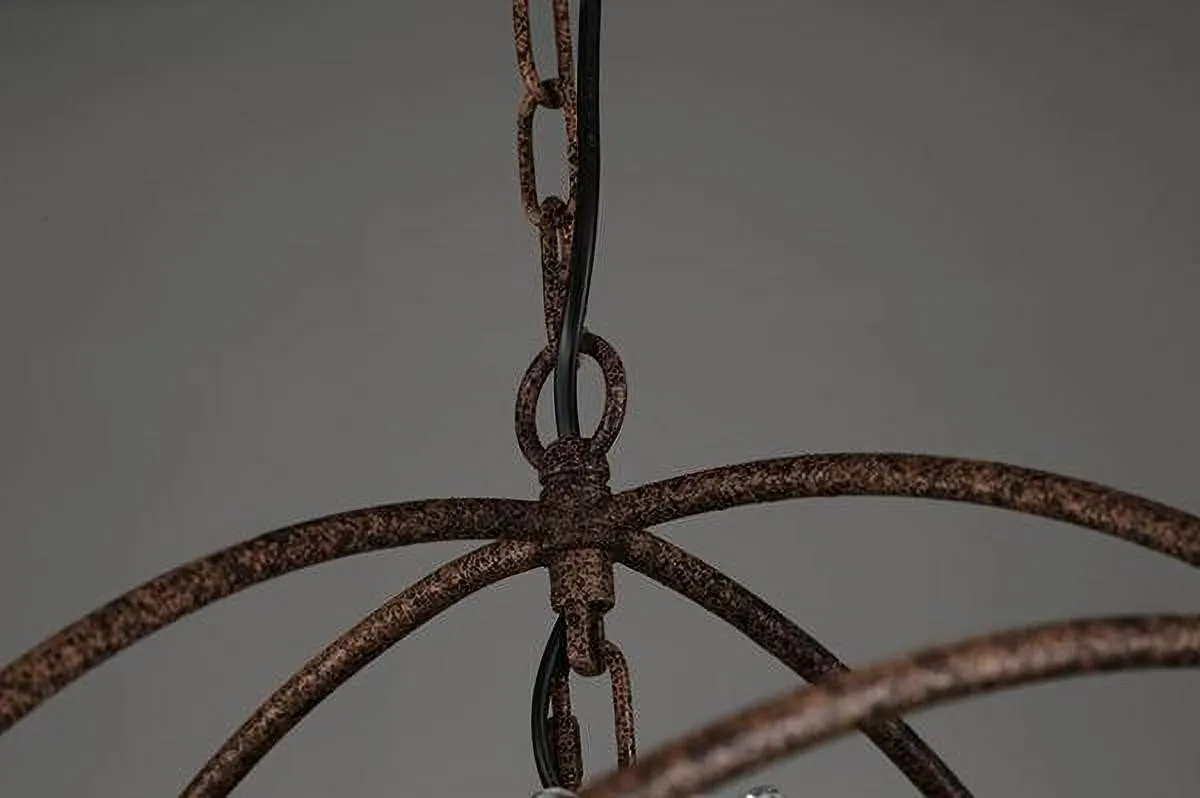 Retro Rust Iron Cage chandelier