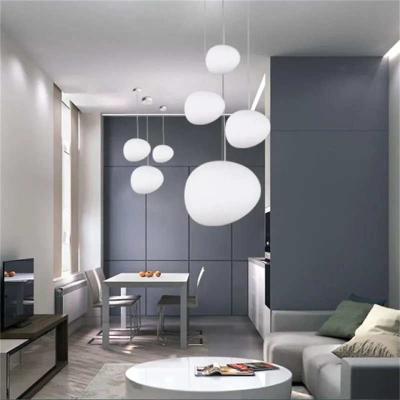 Stone Shape Opal Glass Pendant Light S05