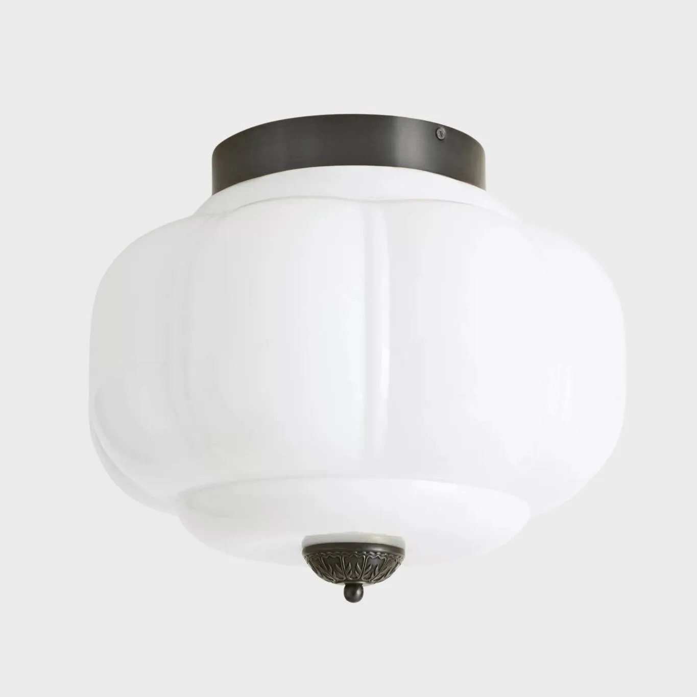Vintage Eloise Milk Glass Flush Mount Ceiling Light - Vintage Charm Soft Glow T287