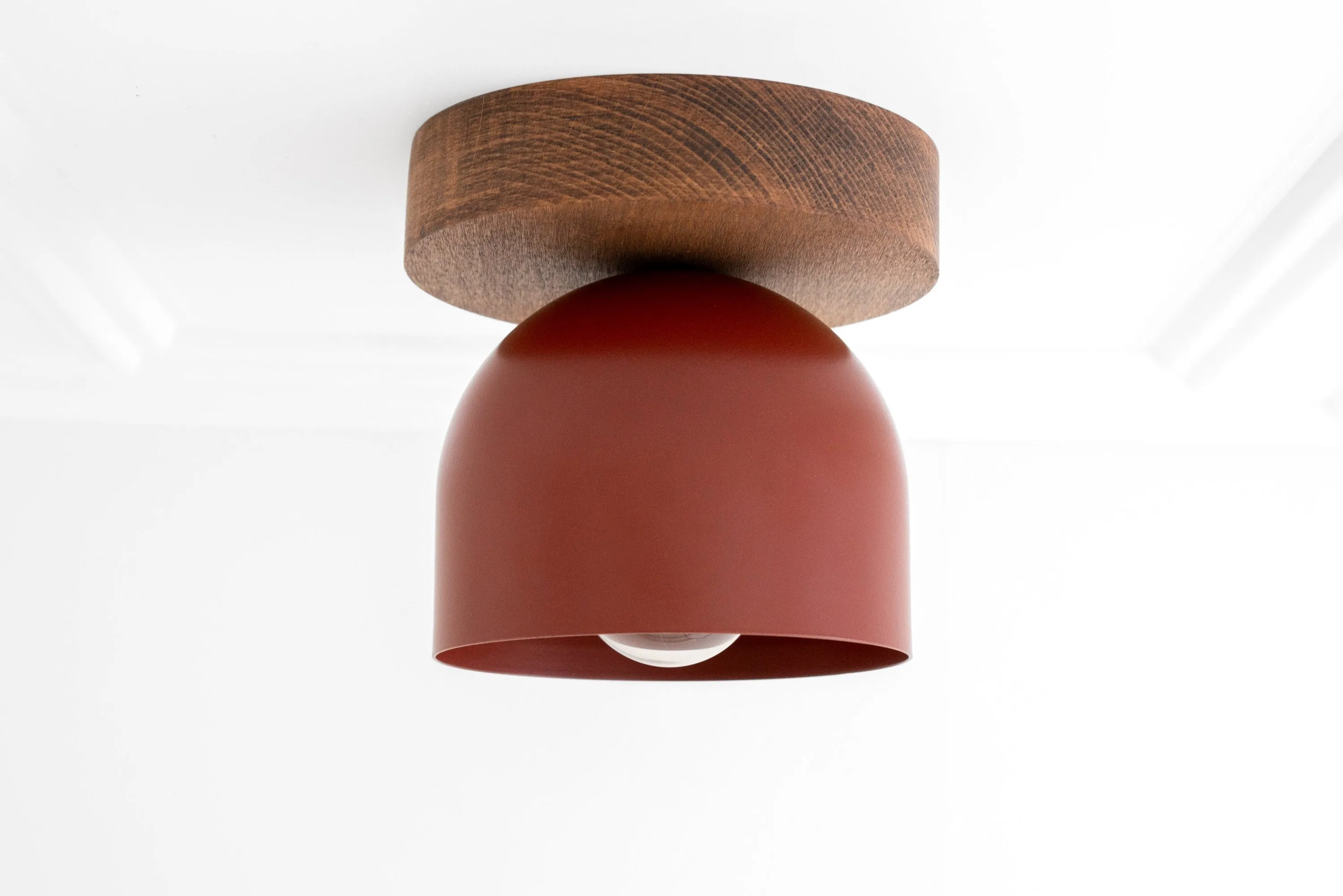 Metio Dome Modern Rustic Ceiling Light - Wooden and Metal Fusion T372