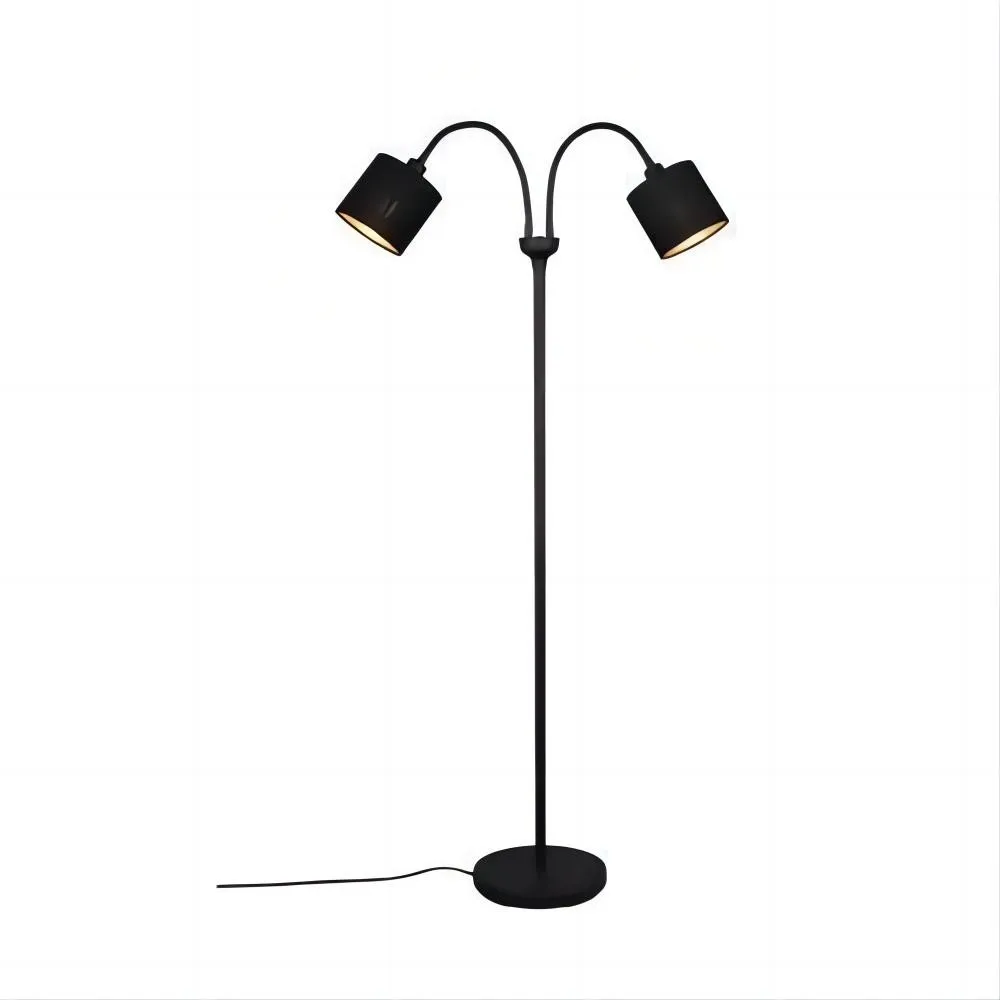 Metal Matte Black Fabric Shade Floor Lamp S67