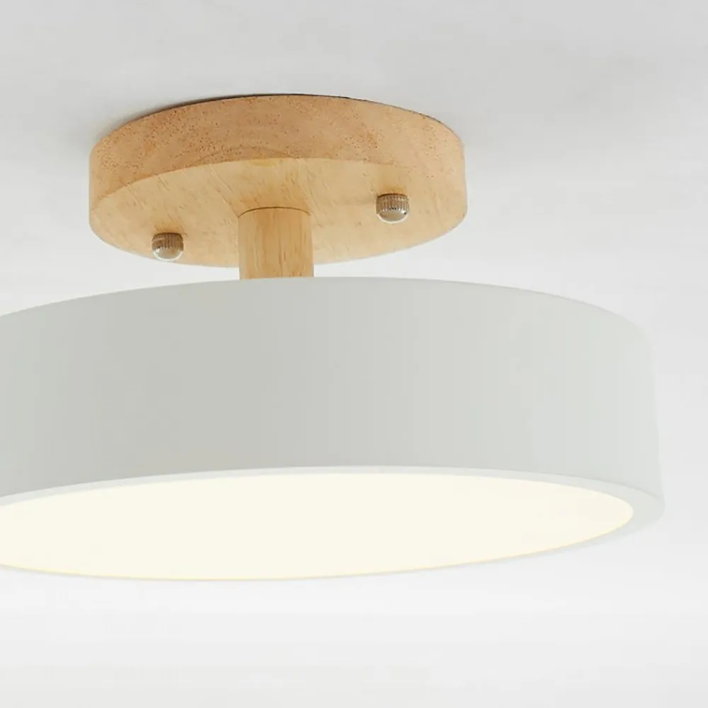 Nordic Macaroon Wooden Round Ceiling Lamp S82