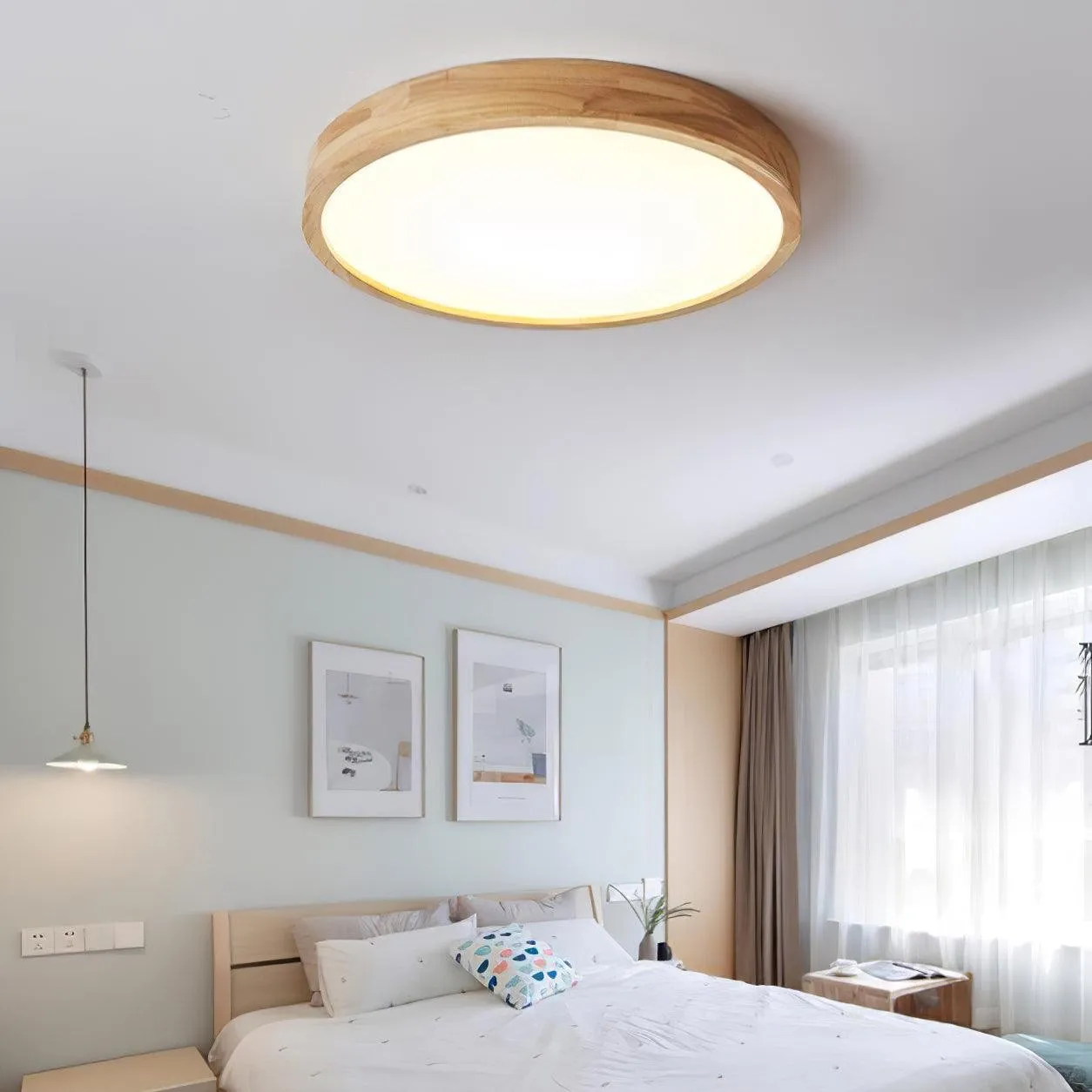 Wooden Geometric Ceiling Light M295