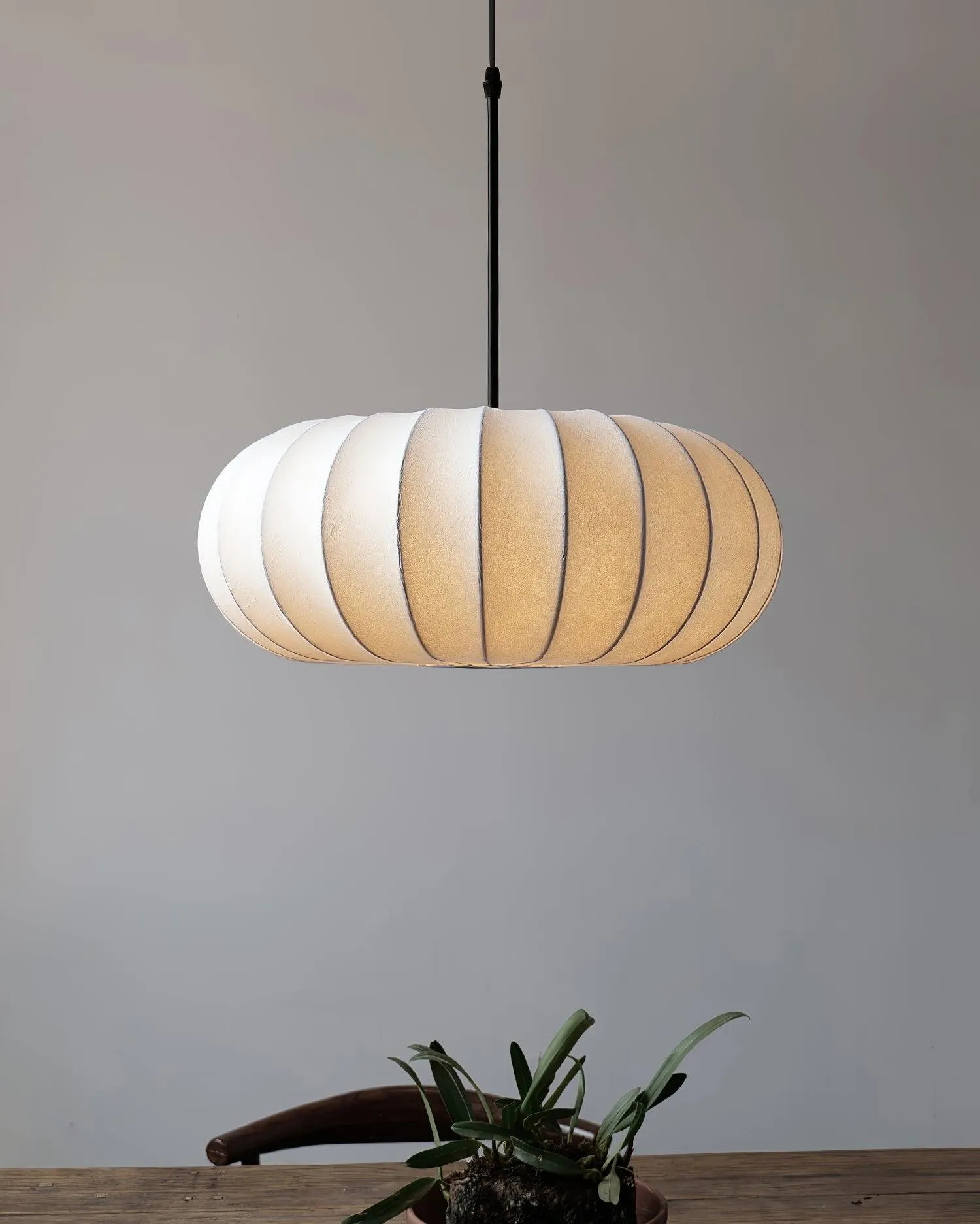 Simple Wabi-sabi White Lantern Fabric Pendant Lamp M105