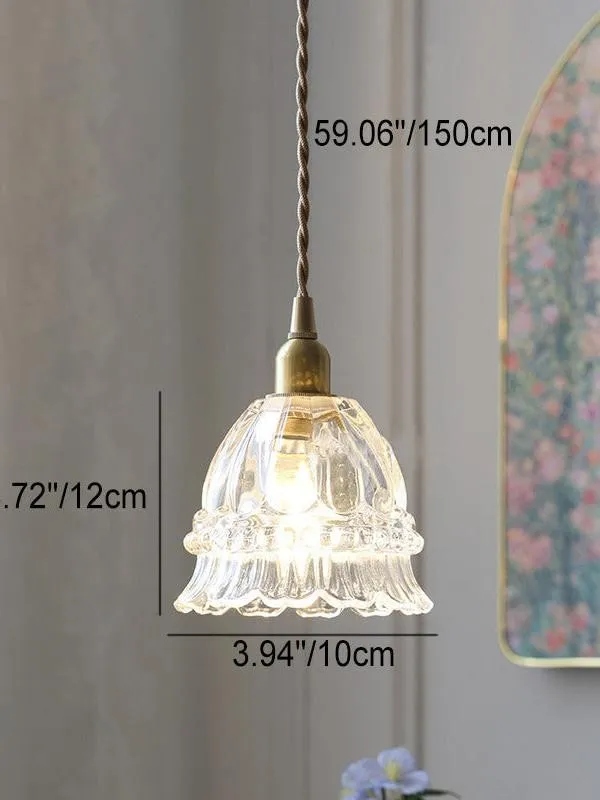 French Pastoral Jellyfish Glass Pendant Light G67