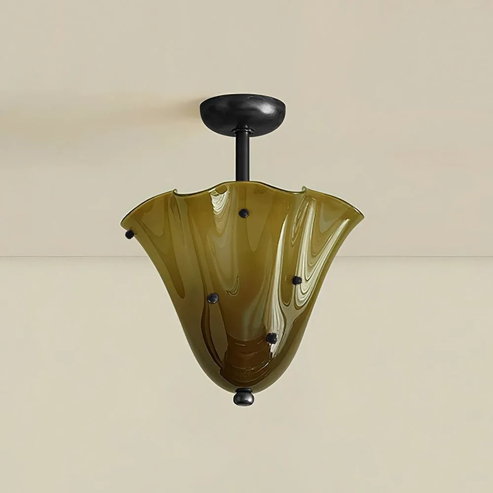 Bellina Decorative Glass Ceiling Light - Modern Sculptural Flush Mount T282