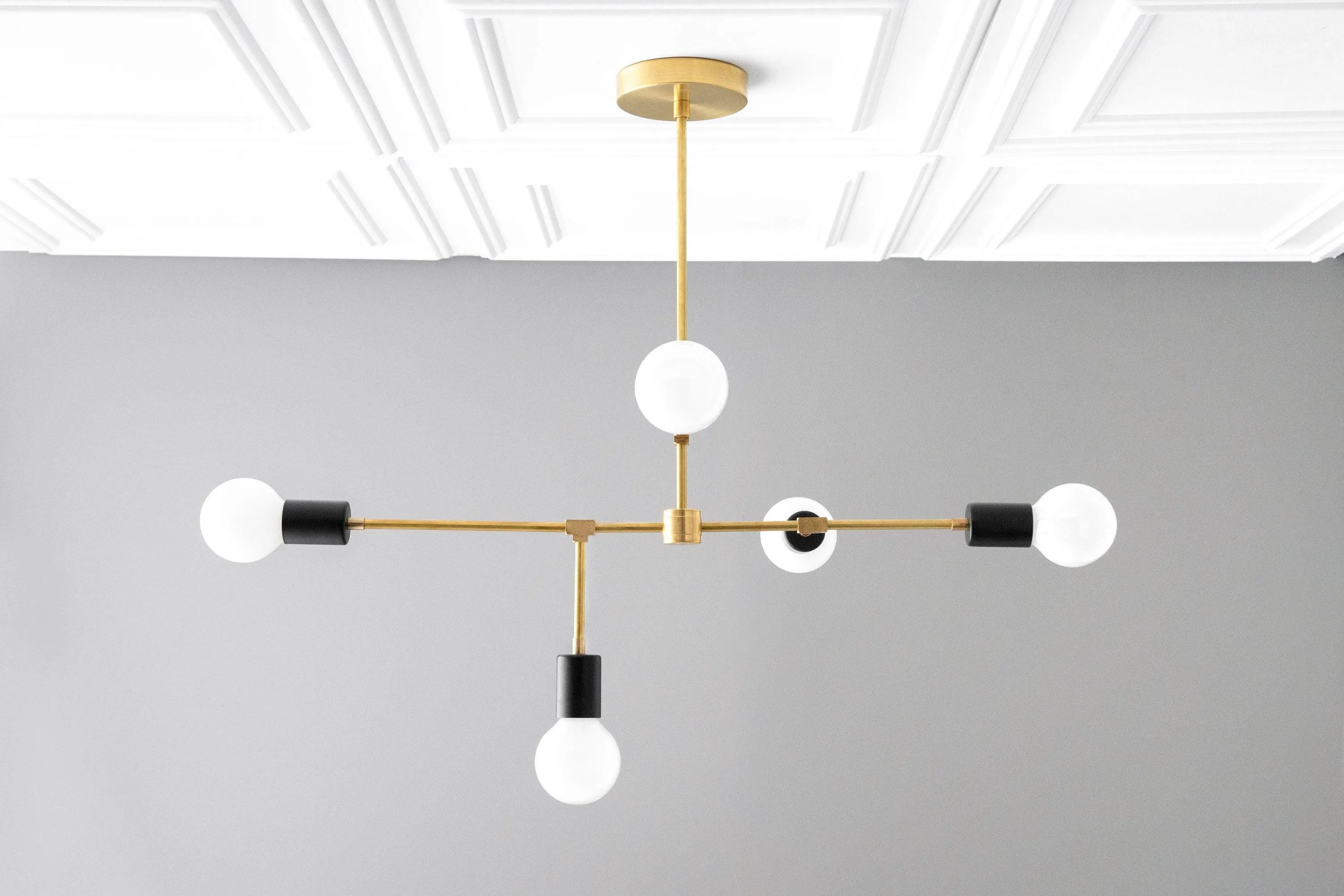 Mobilux Line 5 Light Chandelier - Modern Ceiling Hanging Lamp for Dining Room T355