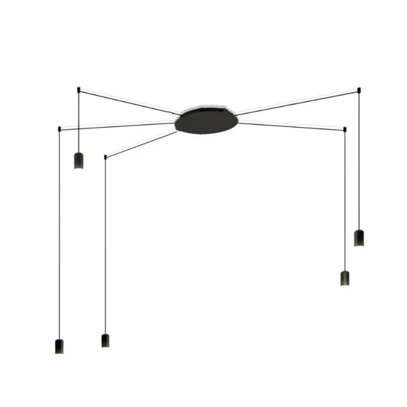 Industrial Black Wireflow Free Form LED Pendant Light