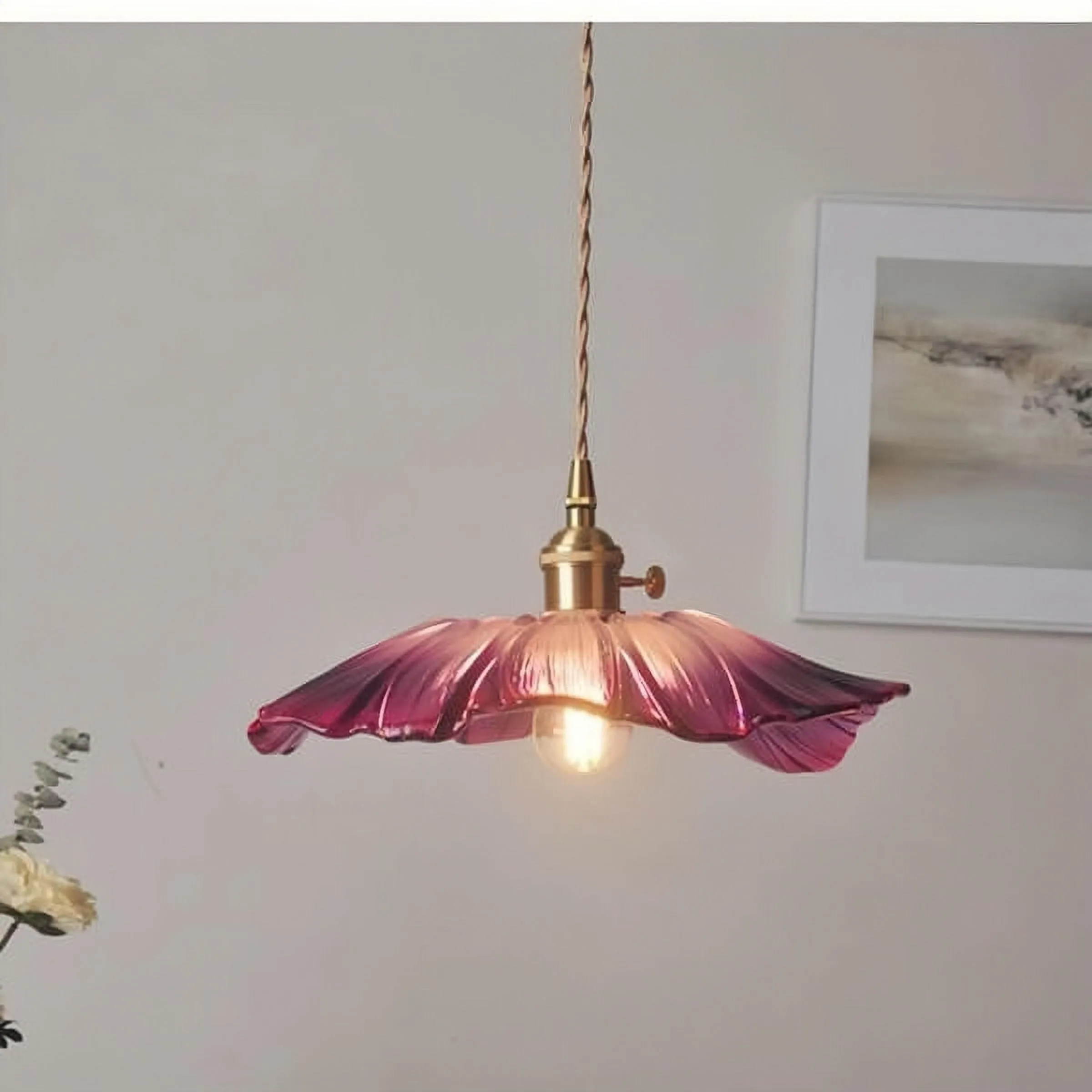 Tiffany Lotus Glass Pendant Light S55