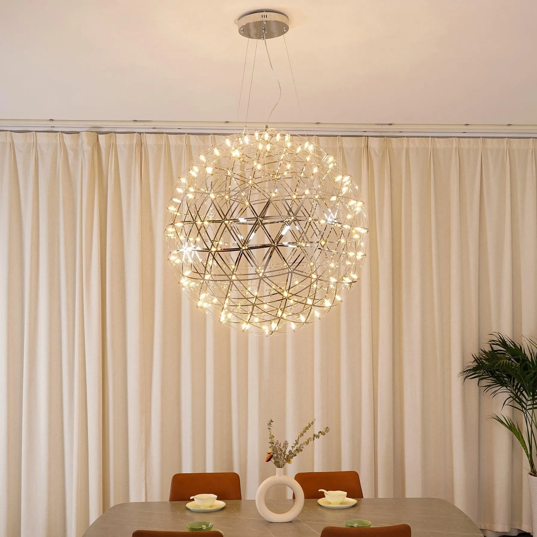 Silver Spark Ball Pendant Light T204