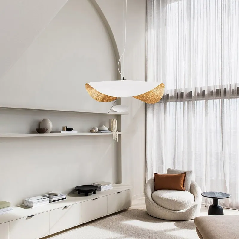 Modern Foil Curved Metal LED Pendant / Ceiling light for Bedroom