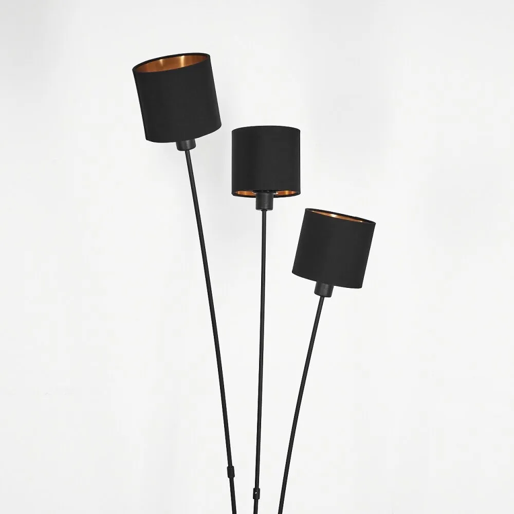 Metal Matte Black Fabric Shade Floor Lamp S67