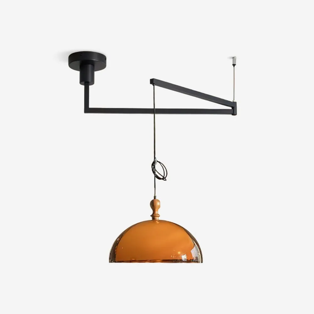 Retro Double-layer Lampshade Swing Arm Pendant Lamp P018