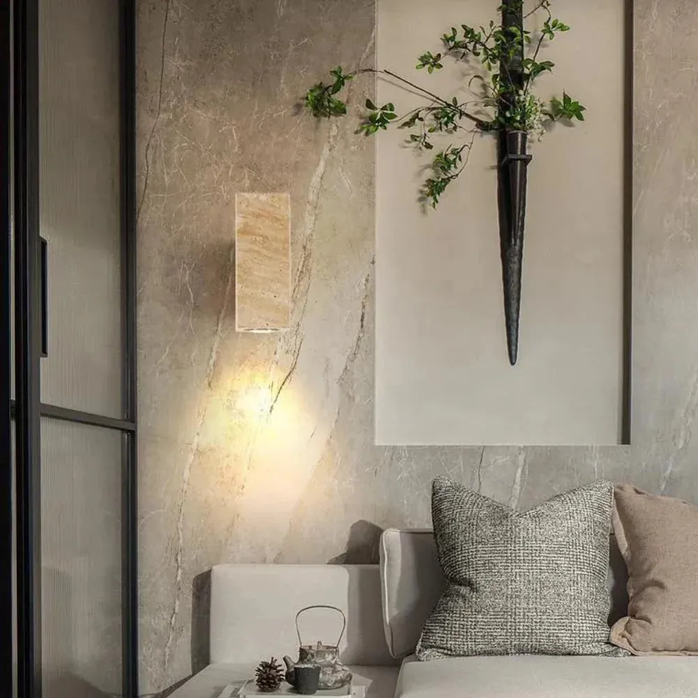 Wabi-Sabi Aura Travertine Wall Light D798