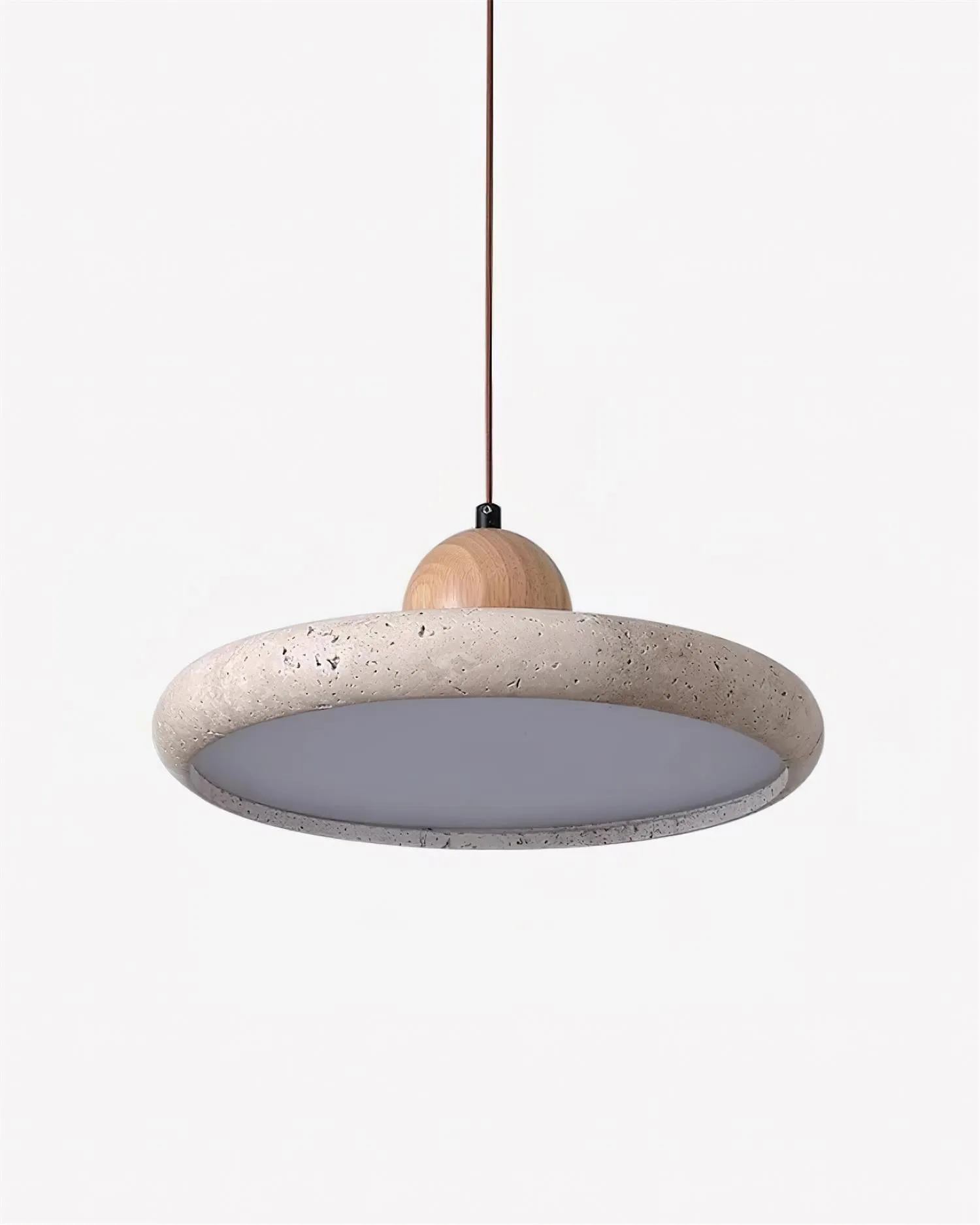Modern Minimalist Wood Travertine Disc Pendant Light M241