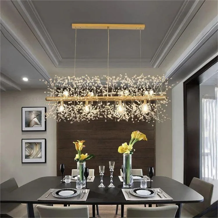 Modern Rectangular Crystal Fireworks Chandelier S15