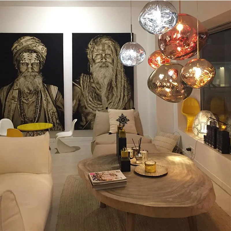 Dynamic Surface Pendant Light For Living Room S09