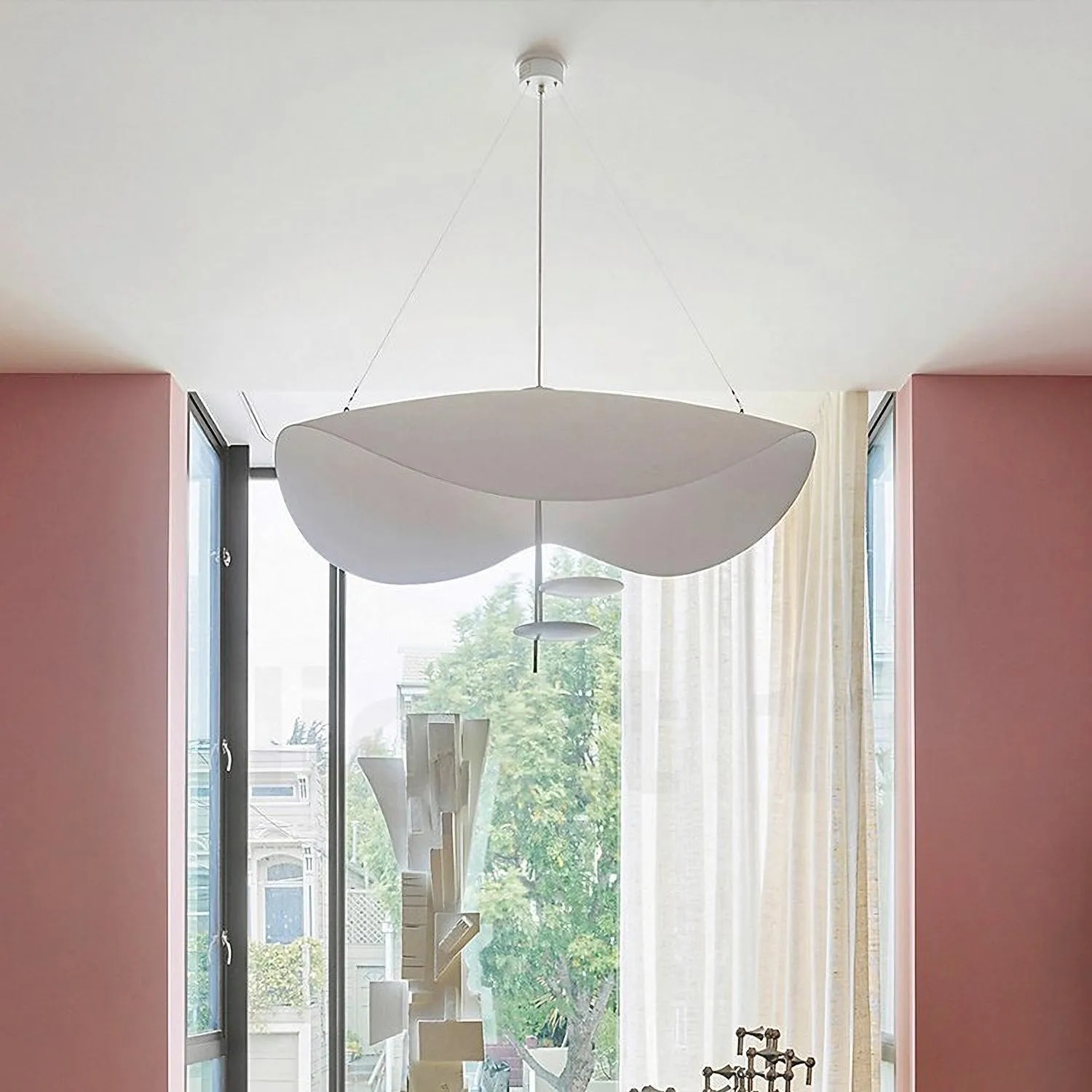 Modern Foil Curved Metal LED Pendant / Ceiling light for Bedroom