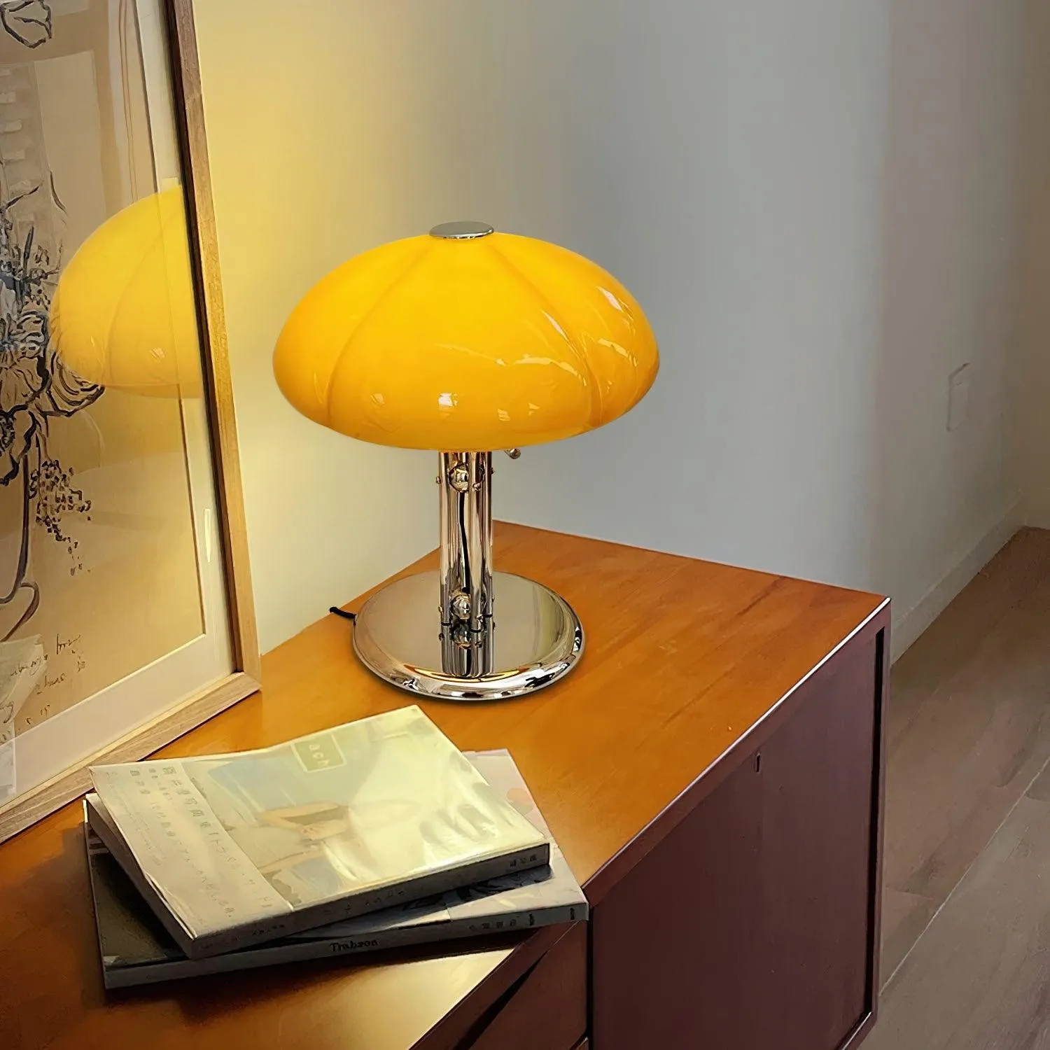 High-Grade Bedroom Bedside Mushroom Glass Table Lamp M277
