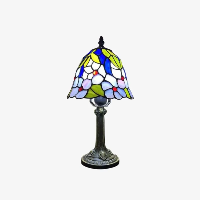 Virelle Traditional Tiffany Table Lamp - Colorful Stained Glass Dome Desk Light for Bedroom T549