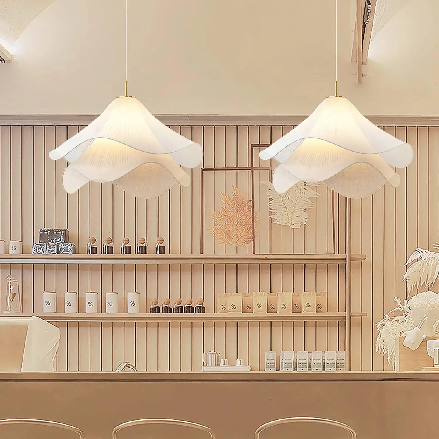 Ethereal Elegant Floral Pendant Light - Adjustable Modern Ceiling Fixture for Living Rooms T087