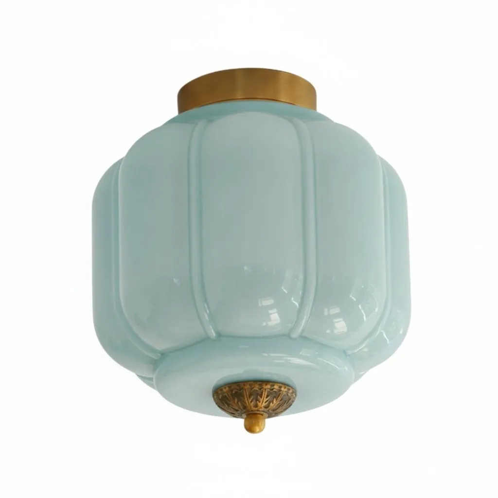 Vintage Eloise Milk Glass Flush Mount Ceiling Light - Vintage Charm Soft Glow T287