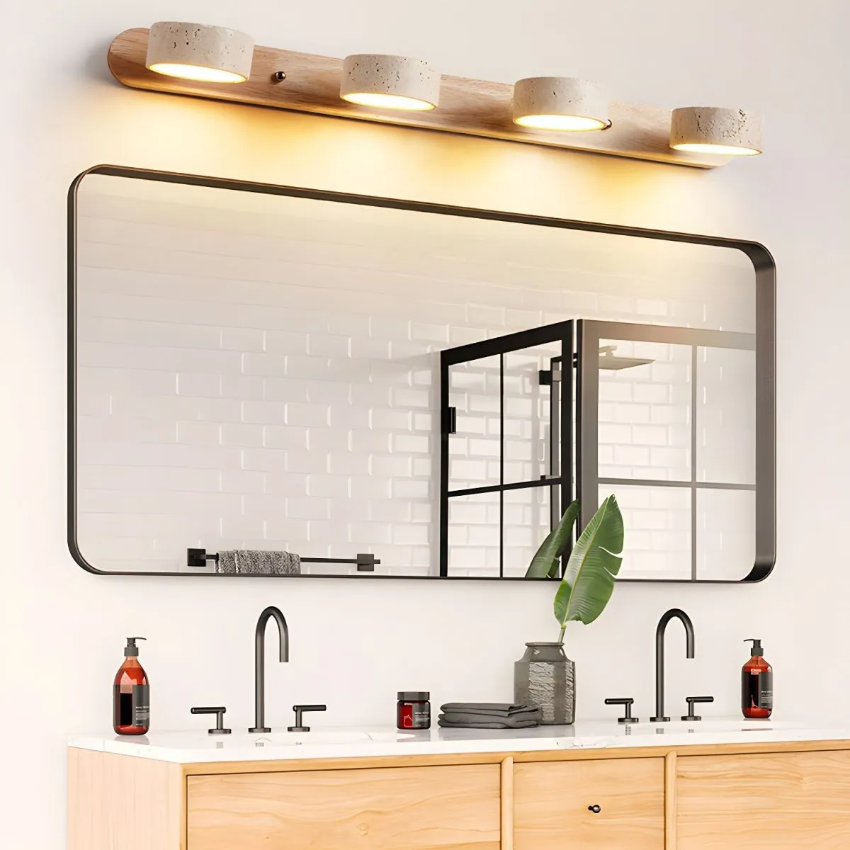 Natural Travertine Dual Wall Lamp G115