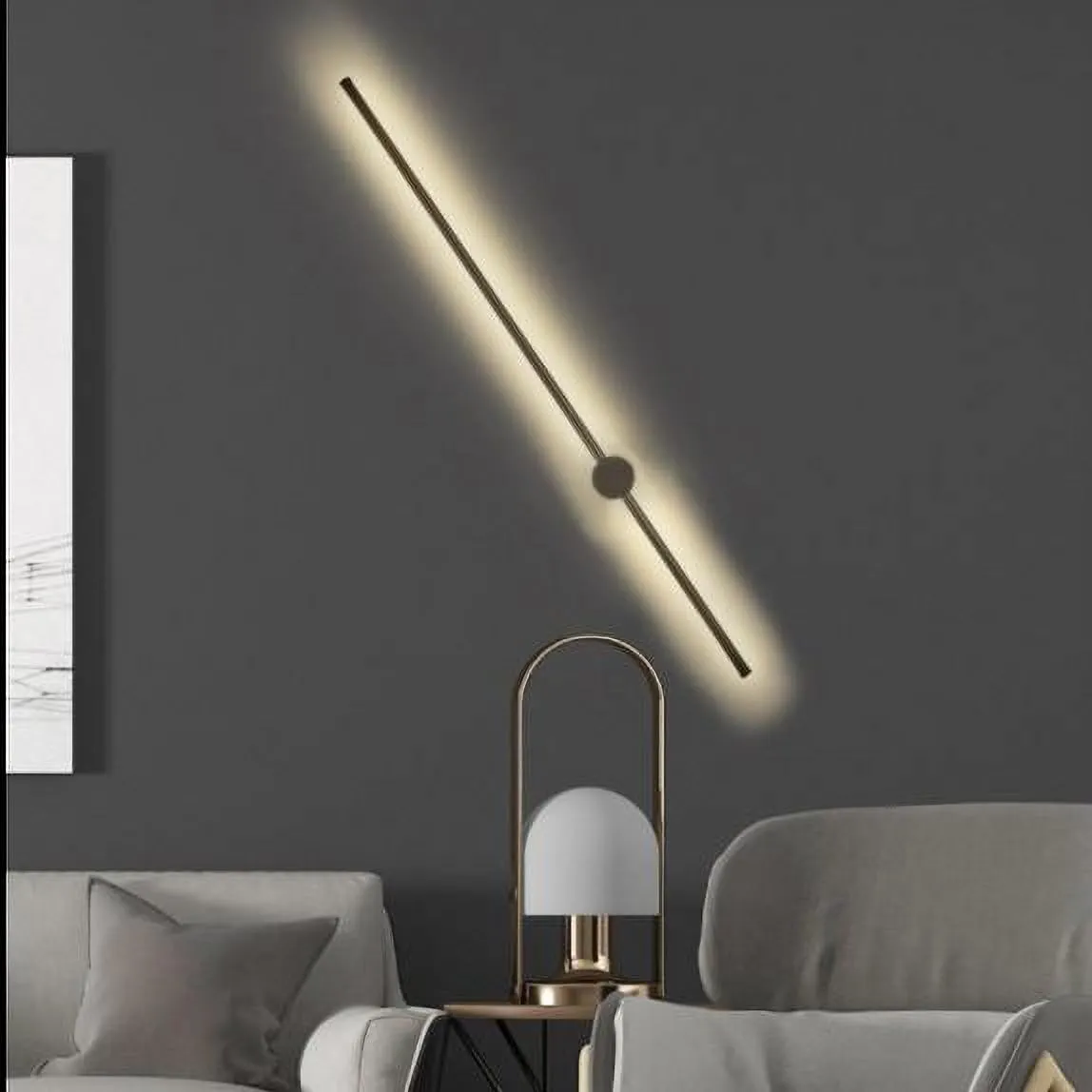Modern Industrial Black Linear LED Wall Light