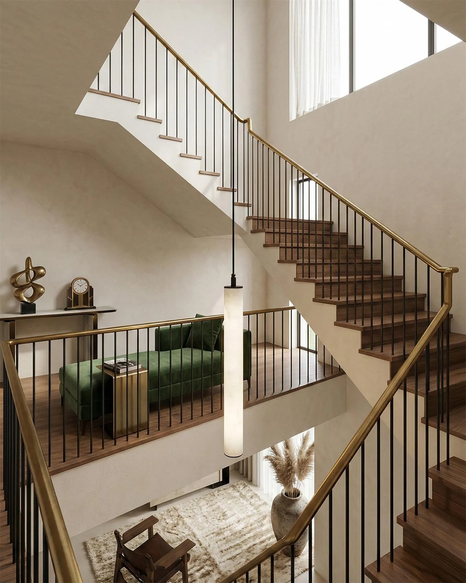 Calder Alabaster Tube Pendant Lamp D347