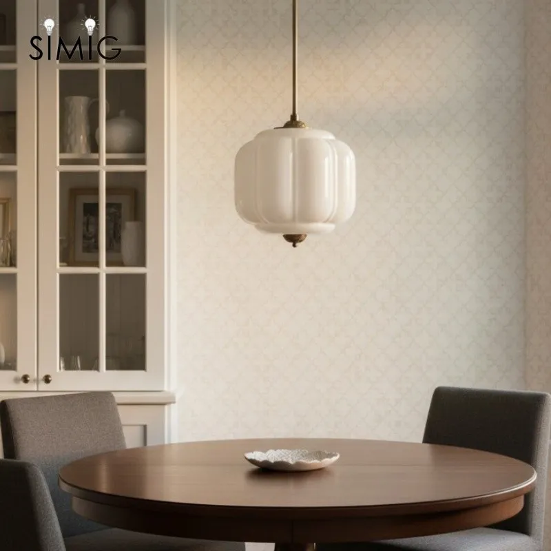 Vintage Cream Glass Pendant Light – Eloise Retro Chandelier S195