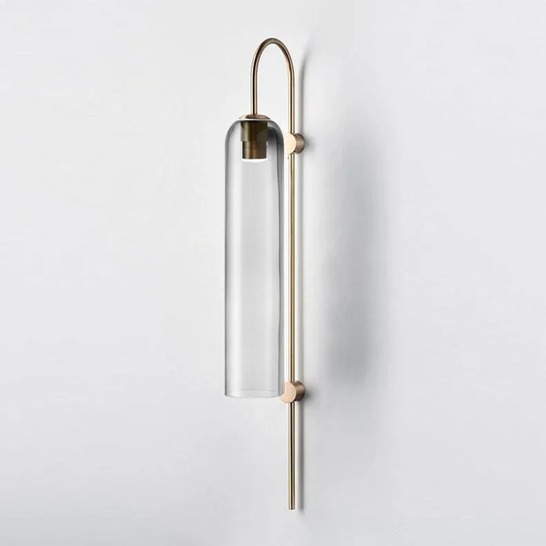 Glass Float Glide Cylindrical Wall Lamp for Bedroom