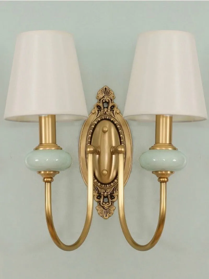 Elaris Elegant Fabric Copper Wall Sconce – Luxury European Style T447
