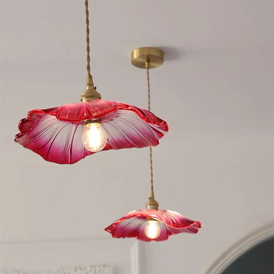 Tiffany Lotus Glass Pendant Light S55
