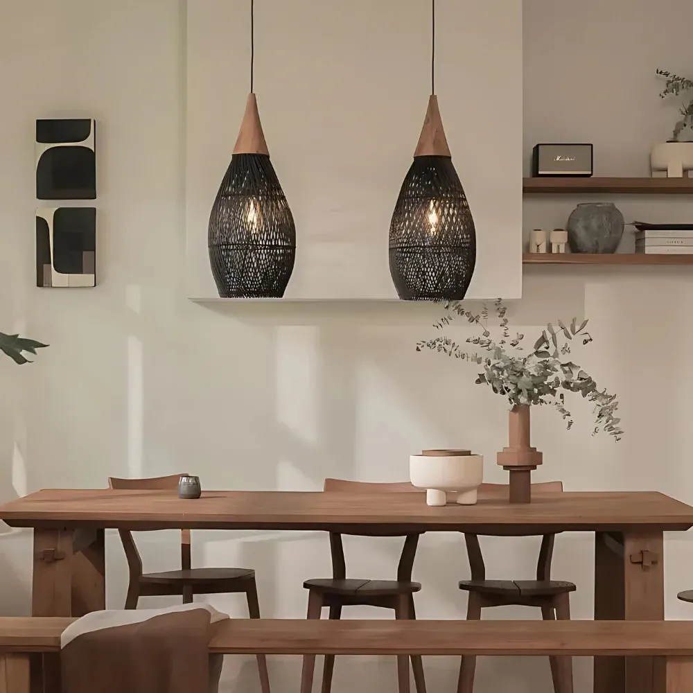Handmade Rattan Tapestry Pendant Light D839