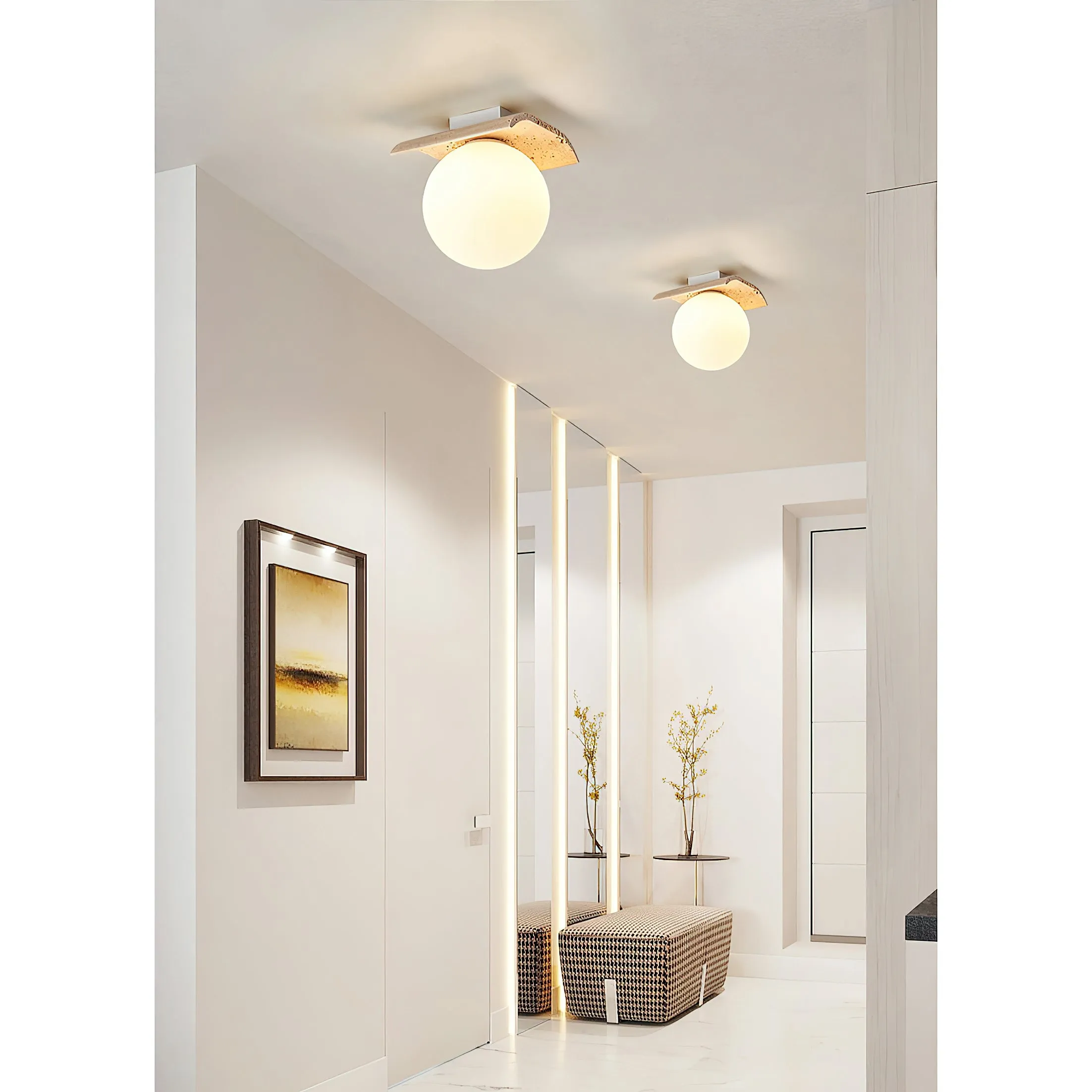 Bianca Globe Ceiling Lamp D689