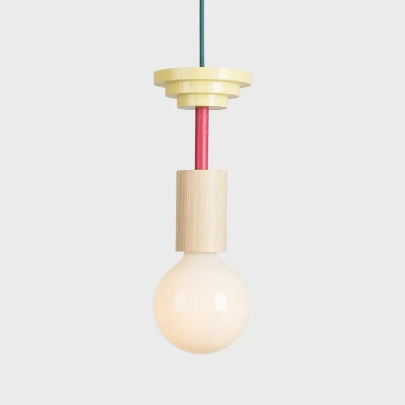Creative Color Block Wooden Pendant Light S166