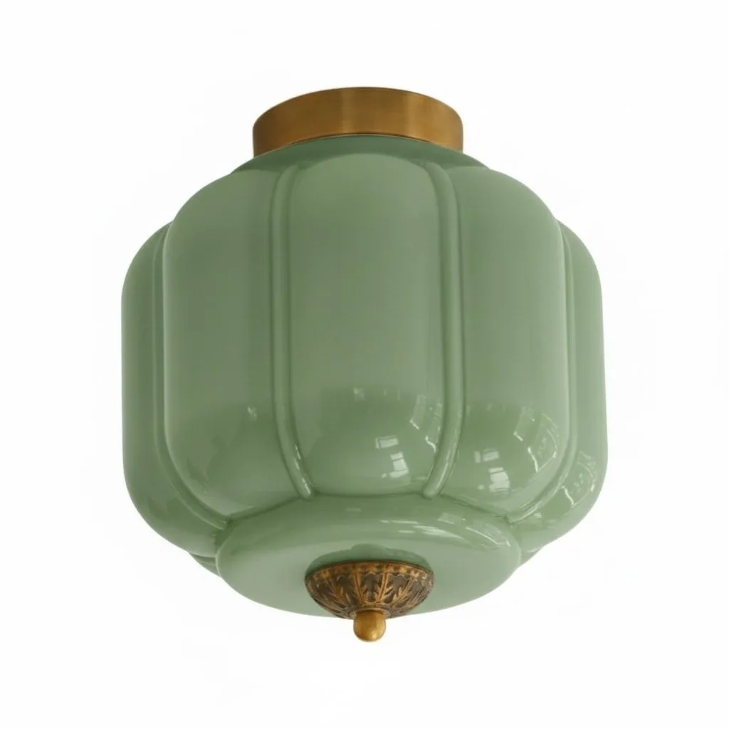 Vintage Eloise Milk Glass Flush Mount Ceiling Light - Vintage Charm Soft Glow T287