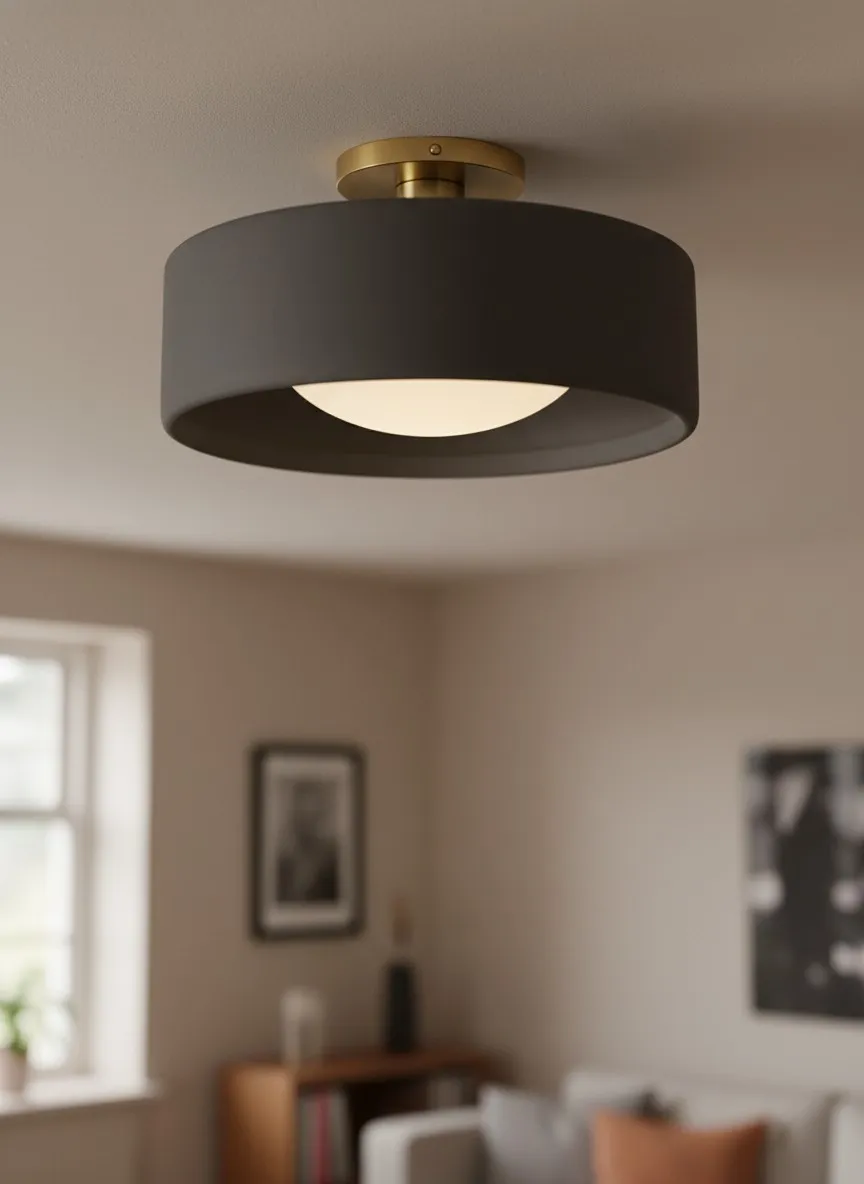 Cerova Elegant Round Porcelain Flush Mount Ceiling Light T165