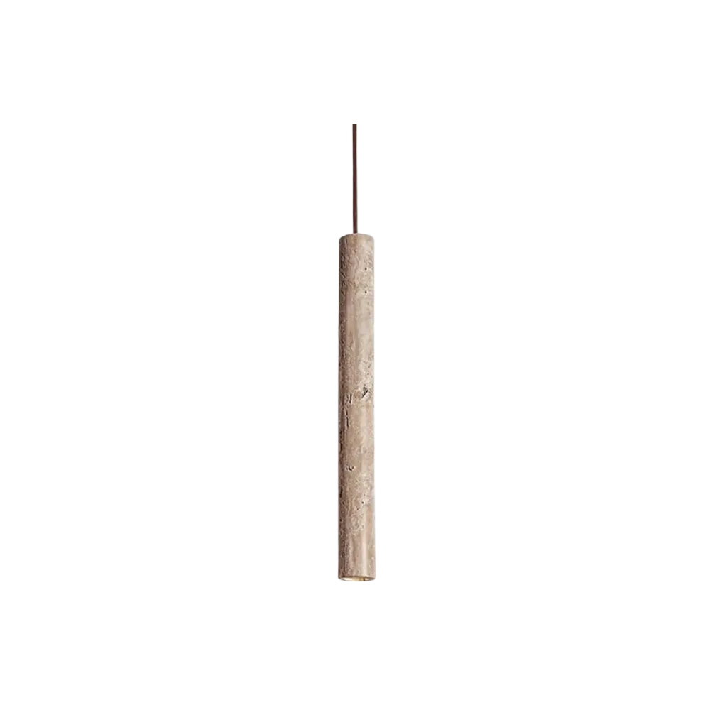 Marbled Travertine Cylinder Modern Pendant Light D857