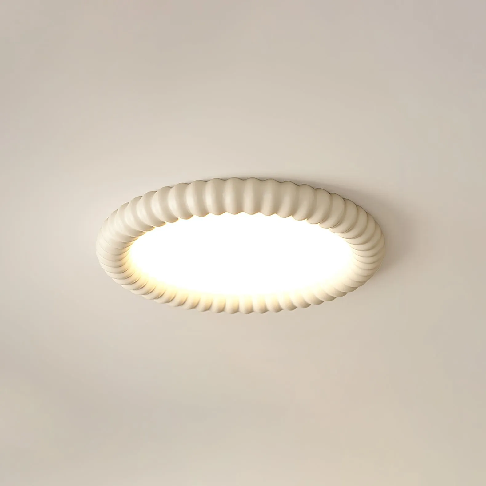 Cream Style Ripple Ring Ceiling Lamp M525