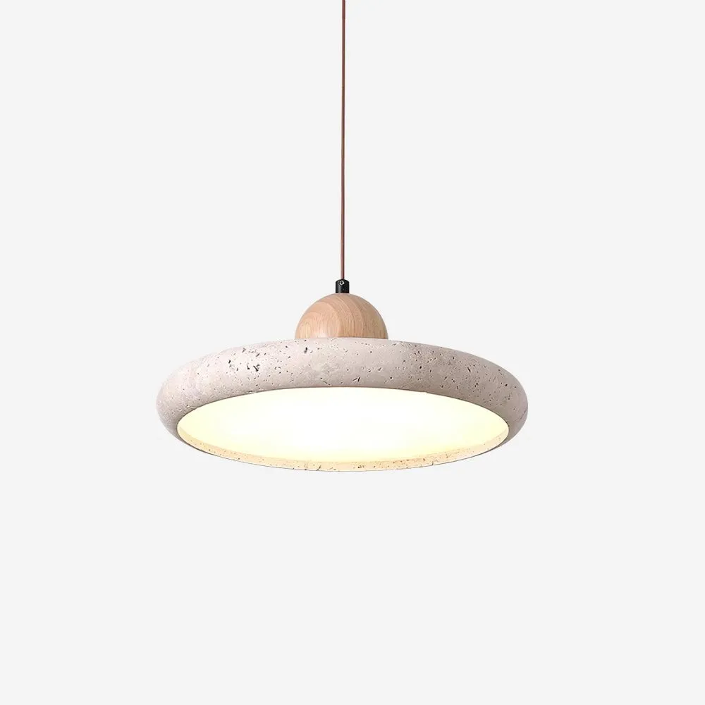 Modern Minimalist Wood Travertine Disc Pendant Light M241