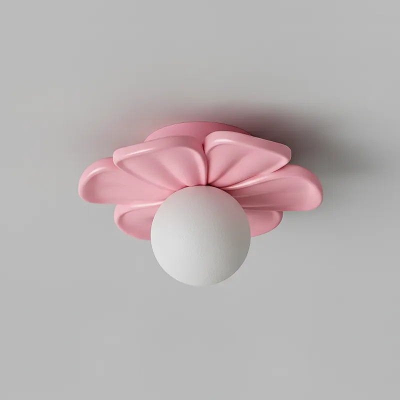 Cream Bloom Flower Ceiling Lamp D408