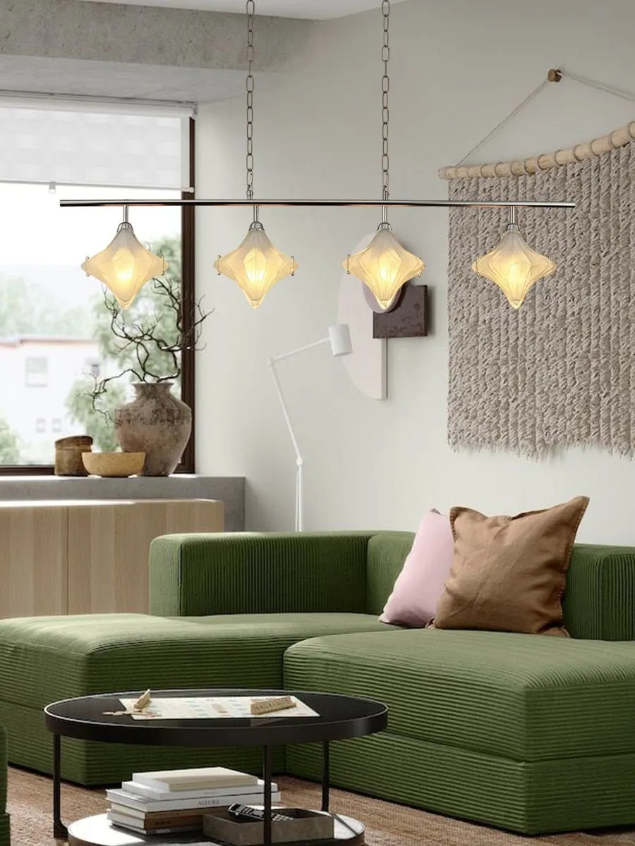 Art Deco Star Linear Pendant Light - Elegant Lighting for Kitchen Island - Astris Cassiopeia T440
